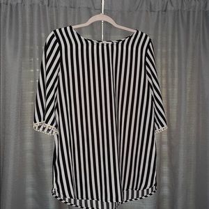 Black and white striped tunic